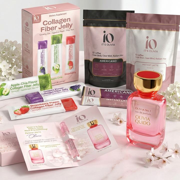 IO product collection — luxury wellness lineup